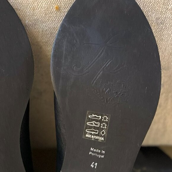 Free People Black Leather Ridge Runner Sandals Sz 10 - Picture 8 of 12